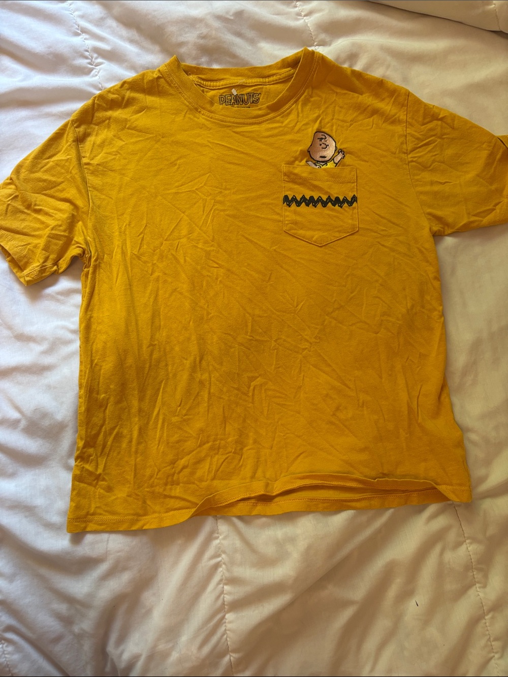 Peanuts Yellow Charlie Brown Pocket Tee